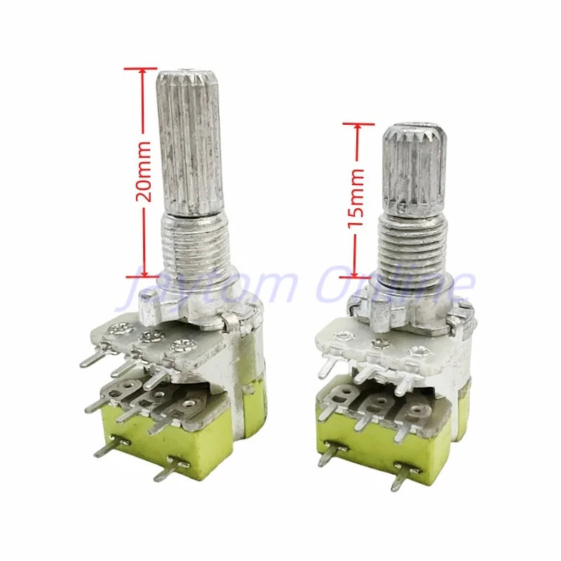 5 szt. R125G 8-pinowy 12-typowy potencjometr dwukanałowy stereo z przełącznikiem B50K B503 do regulacji głośności, wzmacniacza mocy, uchwyt 15/20mm