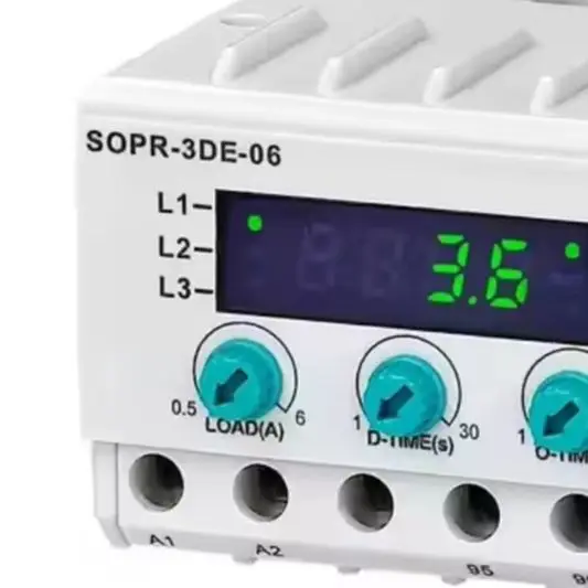 

SOPR-3DE Digital Power Supply, Power Protector, Heating Power Supply Digital Overload Relay, Motor Protector Tool Accessories