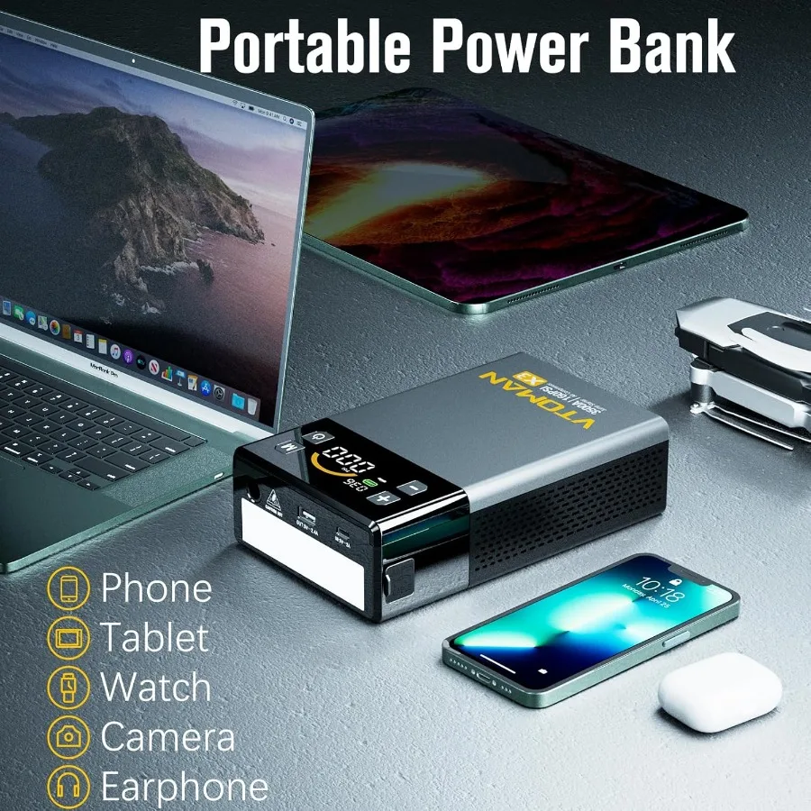 Rozrusznik awaryjny z kompresorem powietrza do awaryjnego uruchamiania akumulatora pojazdu: 3500A, przenośny rozrusznik o dużej mocy, kompatybilny z...