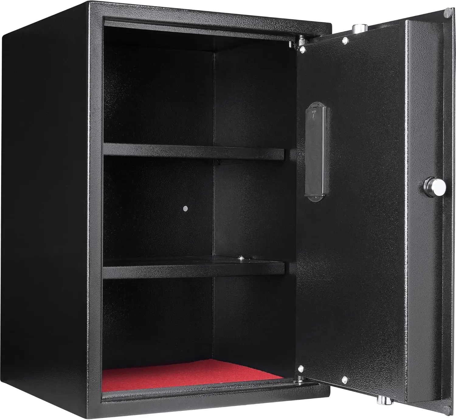 

Большой сейф для цифровой клавиатуры объемом 1,45 куб. футов — твердая сталь, с 3 засобами, съемными полками, дверные петли с защитой от высыхания, монтируемые для дома и O