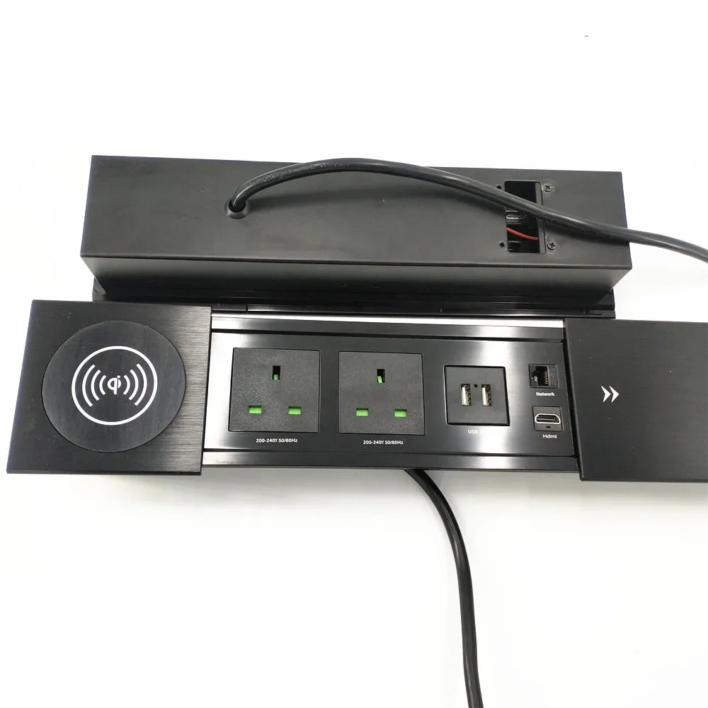 Imagem -06 - Tomada de Embeded Table Hidden Tomada Universal Plug uk Tampa Deslizante Carregador sem Fio Data Conference Tomadas 2000w