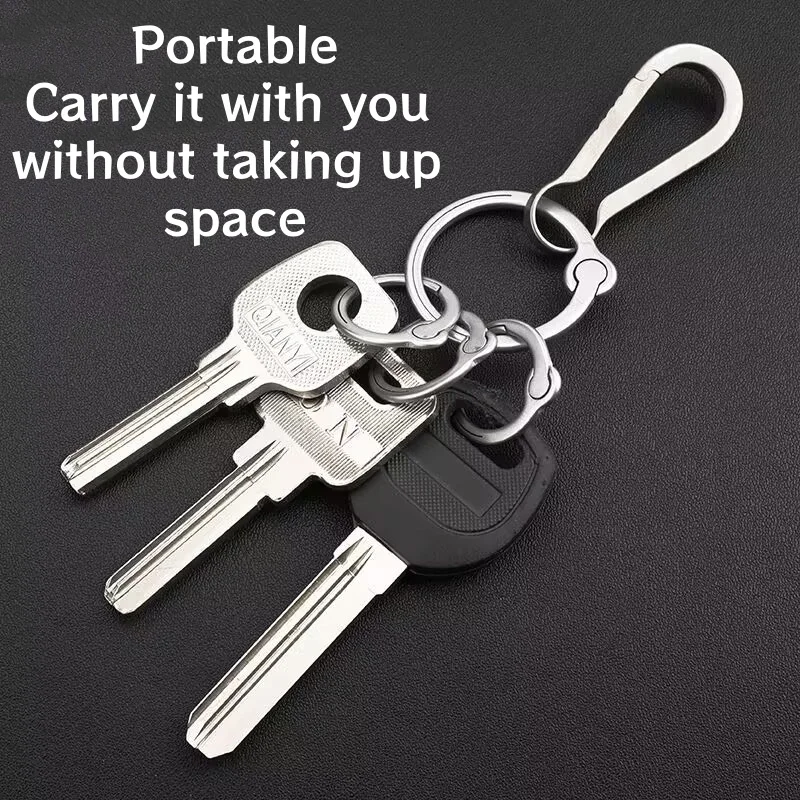 Titanium Alloy Open Key Ring Buckle Round Loop Adjustable Buckle Non-hand-damaging Durable Elastic Car Key Lock Hole Ring