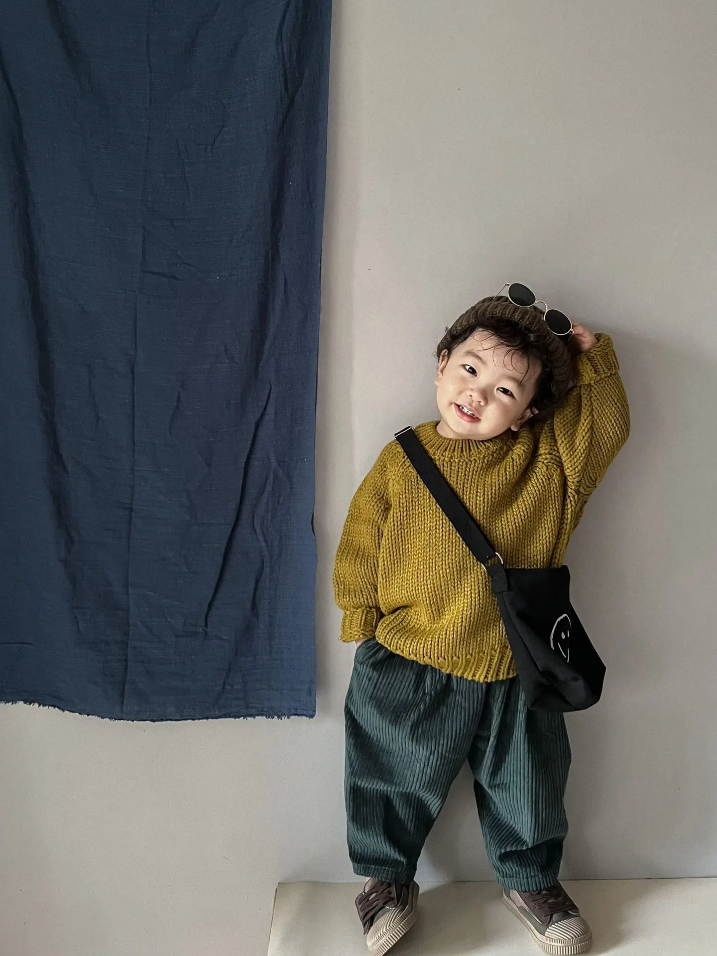 Winter Baby Boys Knitted Sweater Pullovers Kids Cotton Clothes Children\'s Oversized Sweater Toddler Girl Cardigans Knitwear Tops