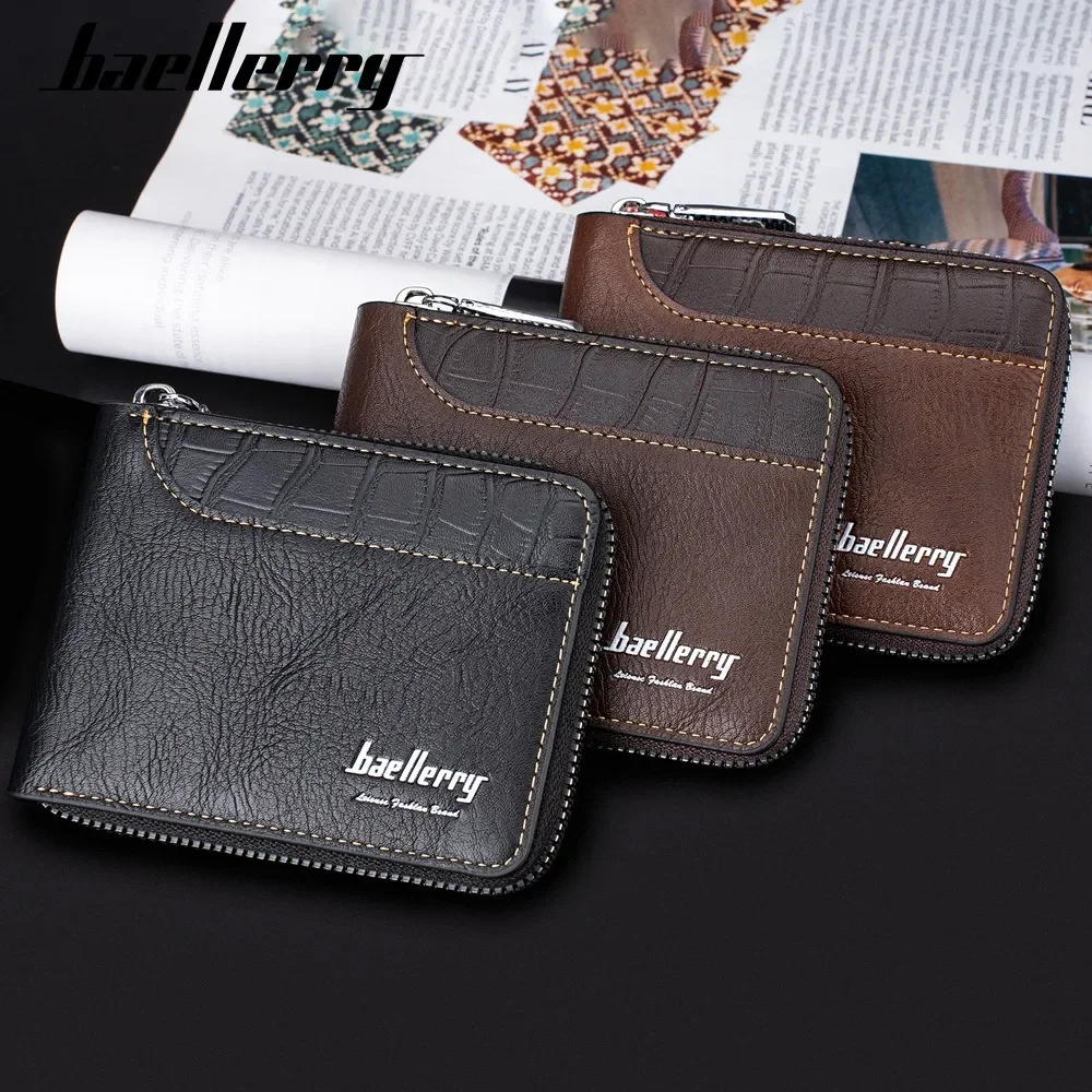 Carteira anti eletromagnética masculina, longa dobrável RFID protegida com 6 compartimentos em couro PU design fino