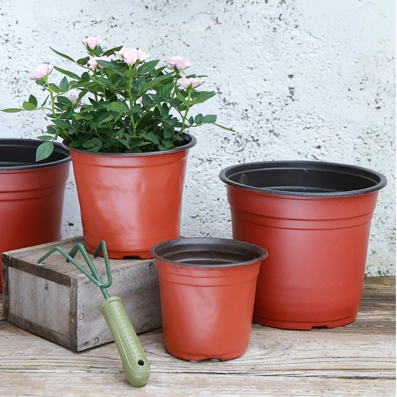 20pcs Plastic Flowerpots Simple Nursery Seedling Pot Flowers Seed Breeding Planters Container Box Garden Supplies Tool