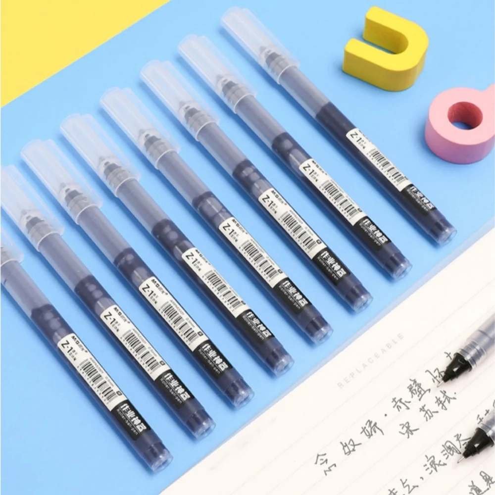 M&G Rollerball Pen Sets 0.5mm Quick-dry Large Capacity Gel Pens Black Blue Red Ink Student Writing Signature Pen Stationery
