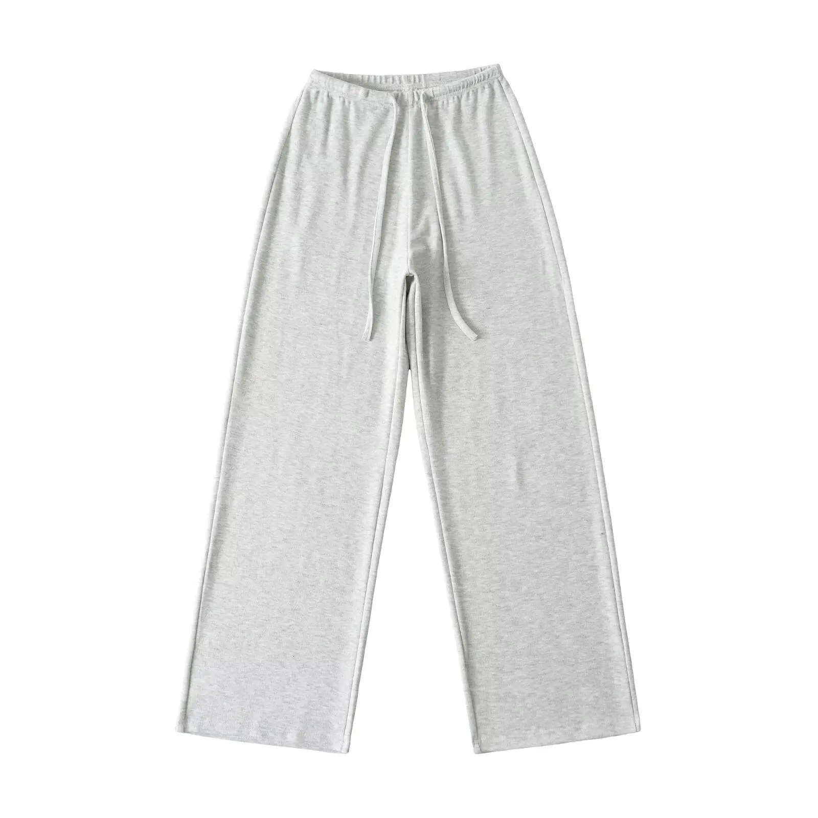 American Retro High Waist Slim Straight Leg Pants Women's Casual Dstring Wide Leg Floor-Length Trousers Street Sle