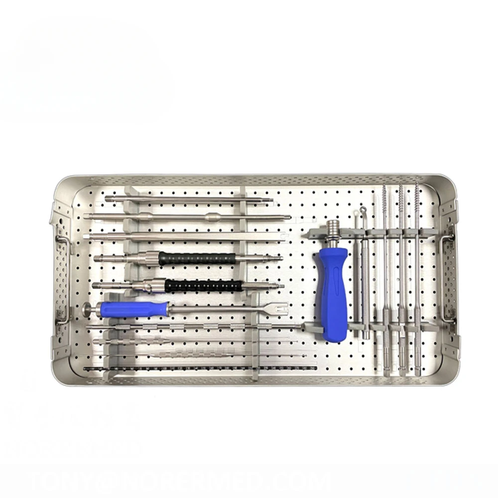 Chinese  High Quality Medical Orthopedic Spine Lumbar Instrument Kit for Spine Pedicle Implant Surgery