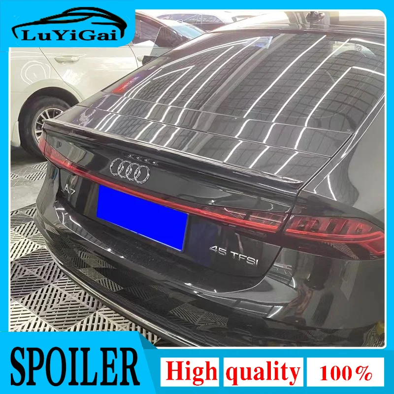 2019 To 2022 For Audi A7 S7 RS7 Sportback 4KA Spoiler By Gloss Black Carbon Fiber High Quality ABS Rear Spoiler Trunk Wing 