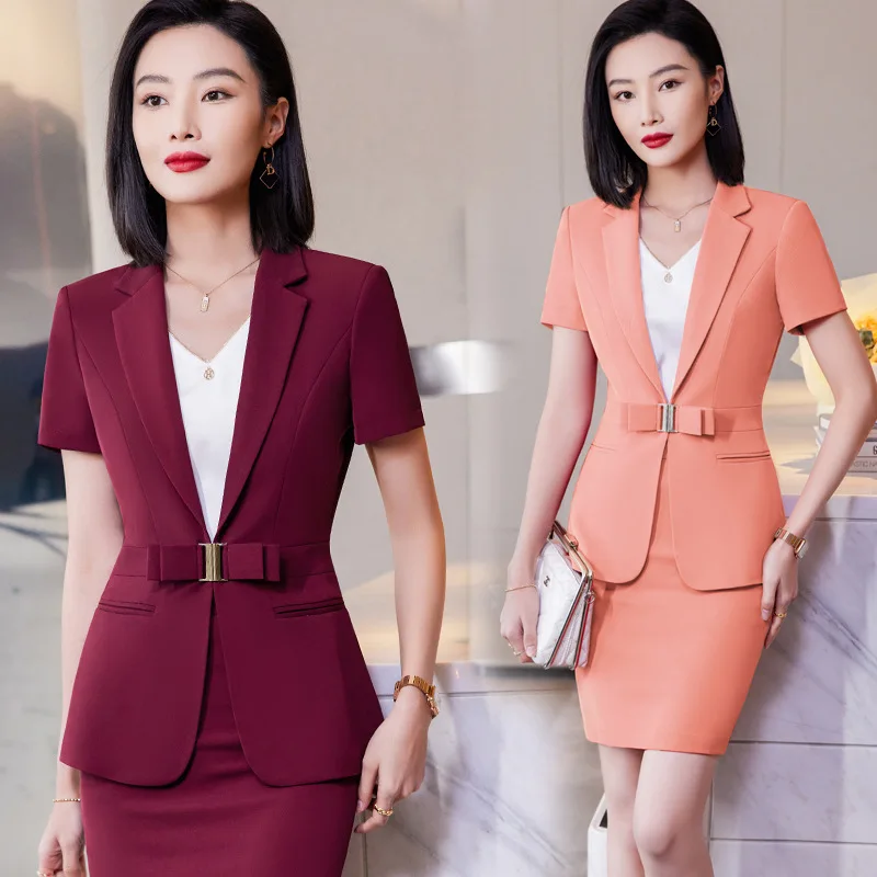 

Summer 2023 Short Sleeve Business Women's Clothing Business Style Small Suit Jacket Formal Wear Slim Fit Fashion Suit