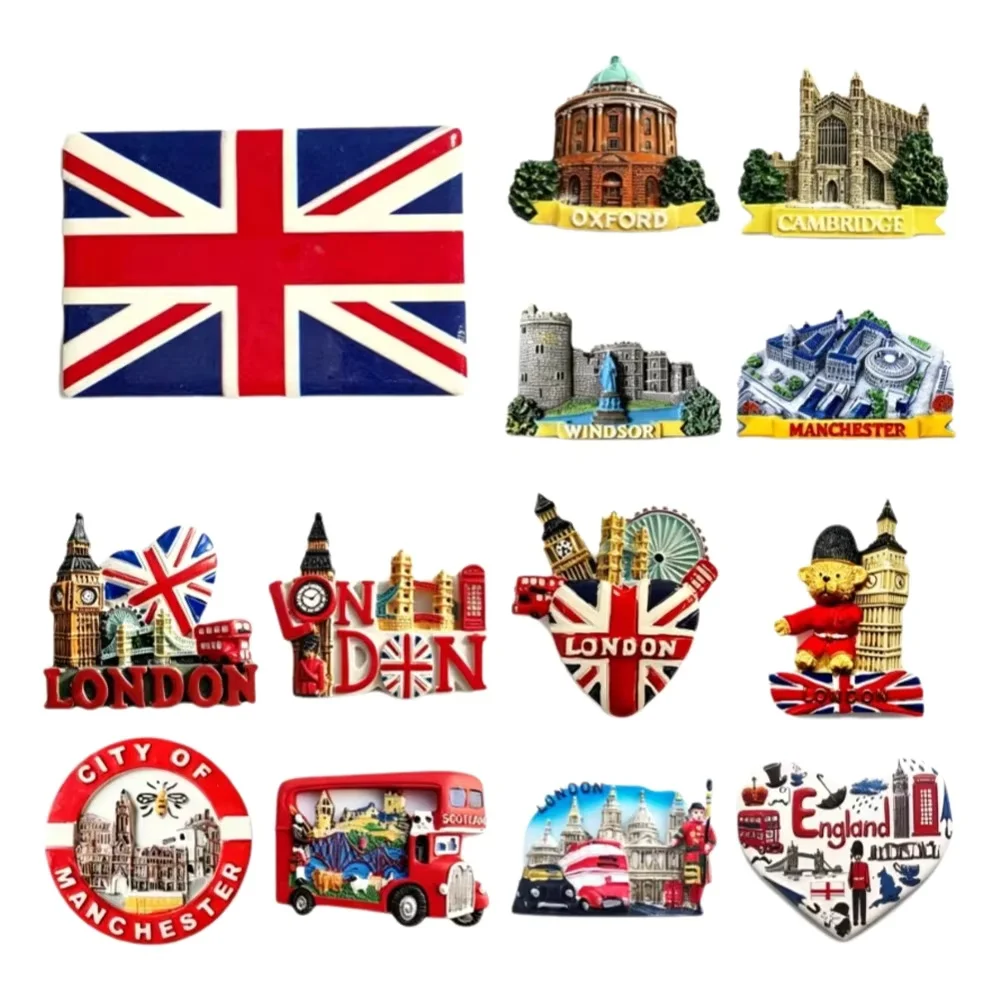 3D Resin UK City Fridge Magnets London Oxford Cambridge Manchester Windsor Tourist Souvenir Refrigerator Sticker
