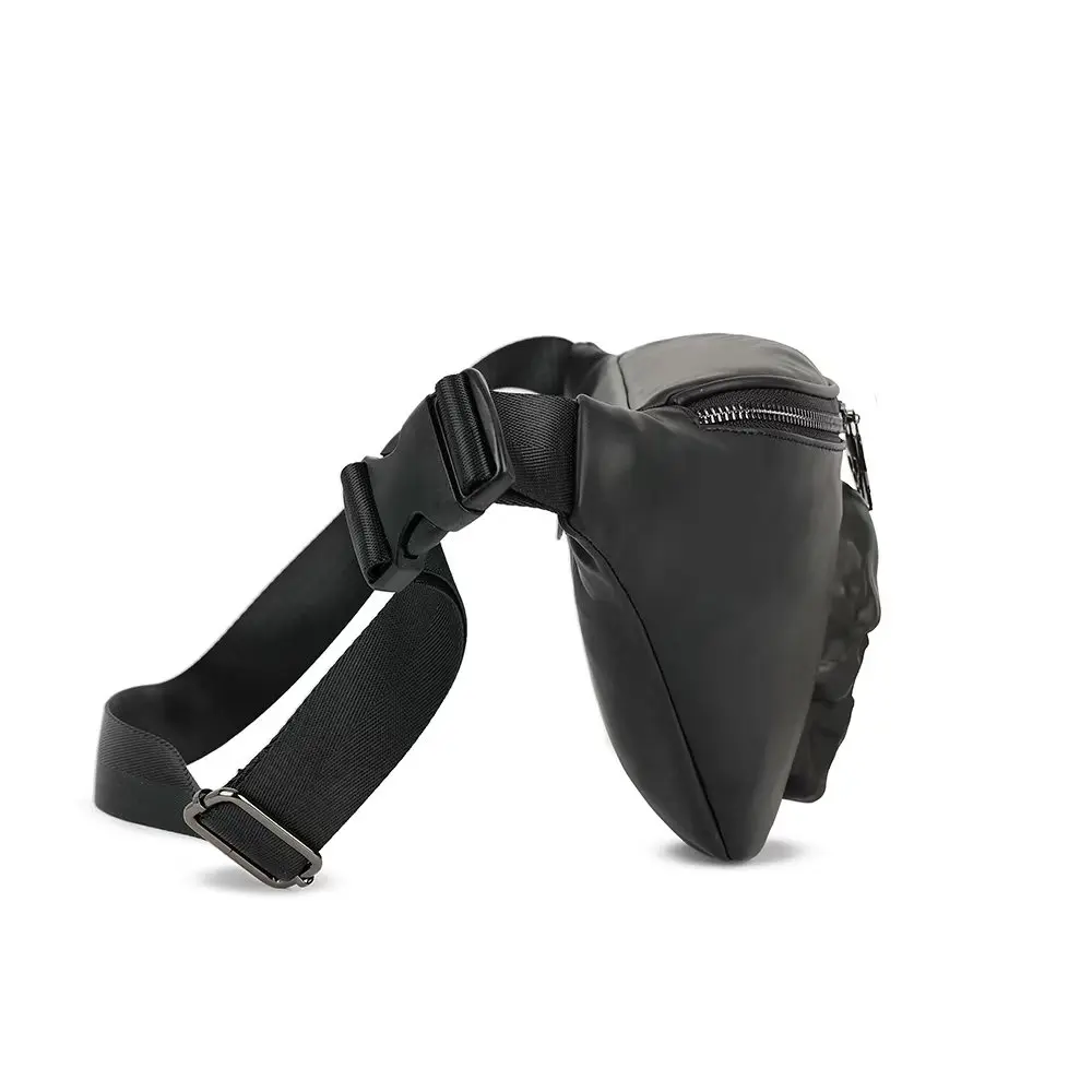 2025 Nuevo bolso con cabeza de calavera negra de Halloween, bolso cruzado para cintura y pecho para hombres * mujeres