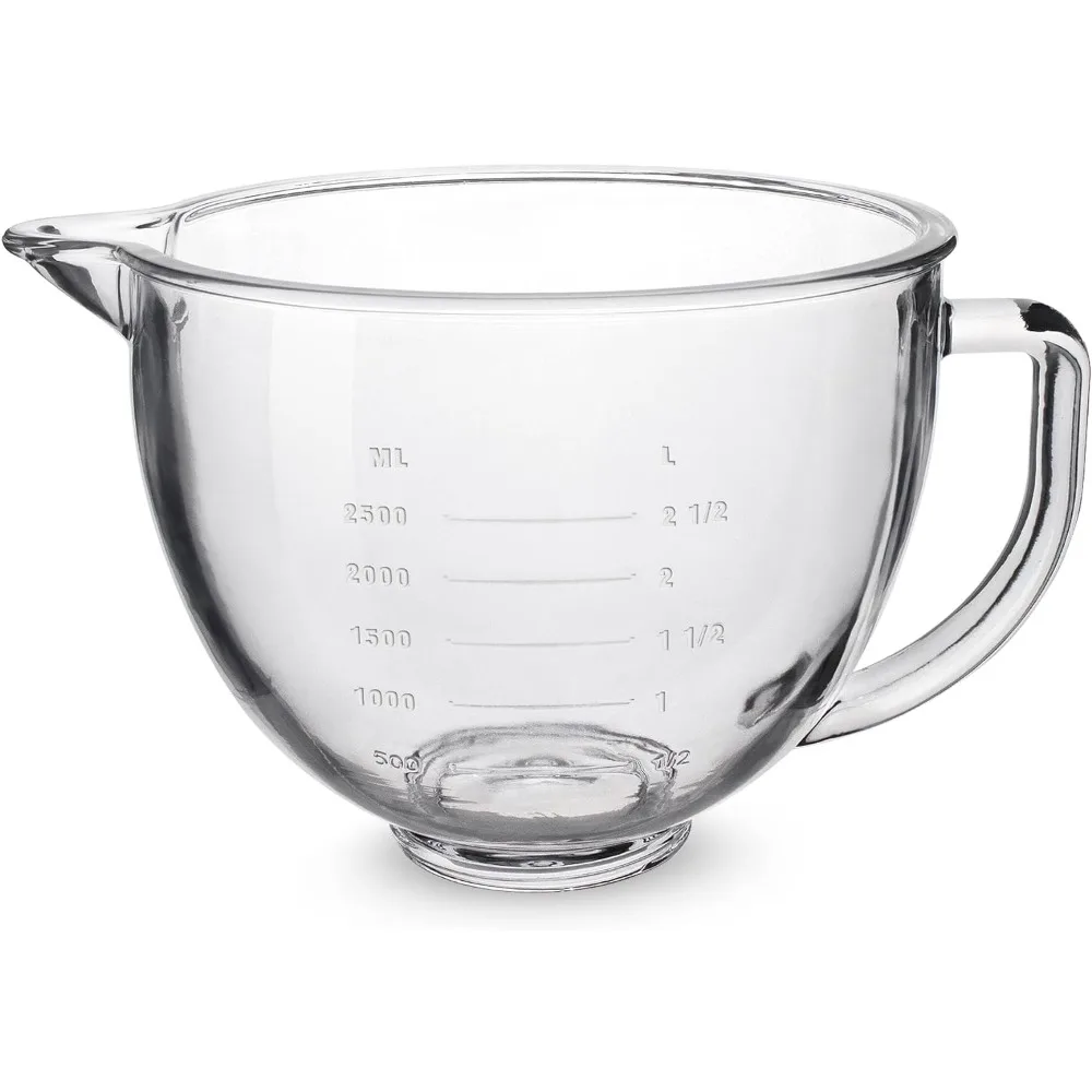 

Glass Mixing Bowl 5 QT,Mixing Bowl for 4.5 and 5 Quart Tilt-Head Stand Mixers, Stand Mixer 5Quart Fits Artisan KSM150