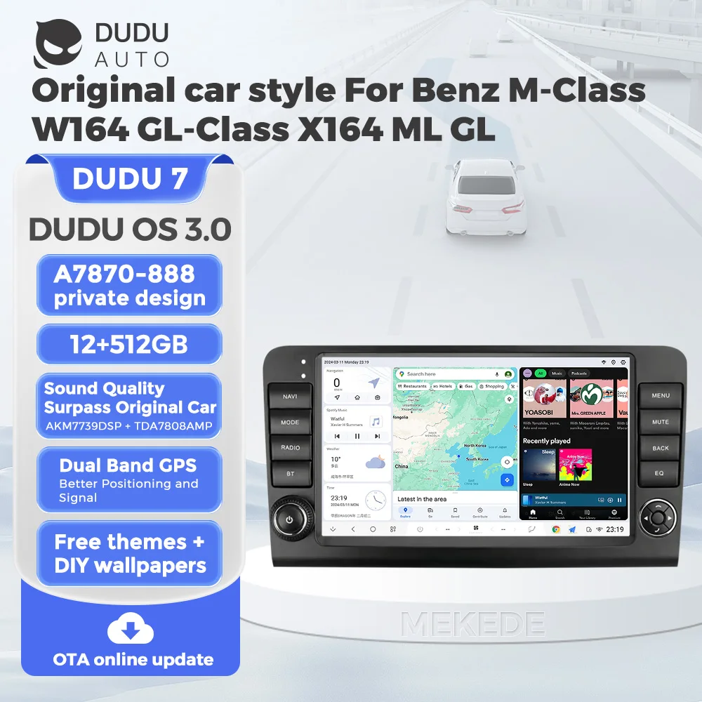 DUDUAUTO A7870 Android Car Radio Intelligent System for Mercedes Benz GL ML W164 ML350 ML500 X164 GL35 GL45 2005-2012 Autoradio