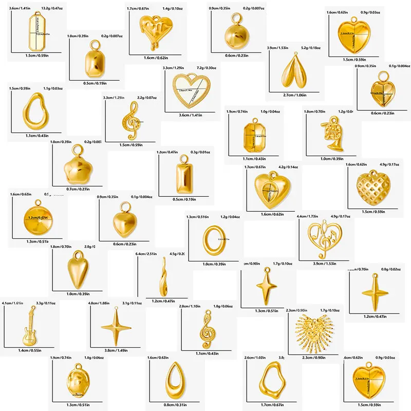 7 adet/grup paslanmaz çelik kalp şeklinde enstrüman dairesel takı kolye parlak el yapımı Diy kolye kolye aksesuar