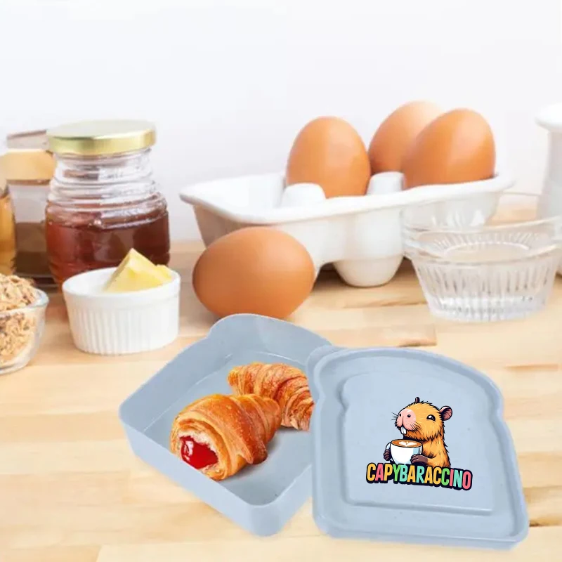 Capybara Sandwich Food Storage Case Container Salad Fruits Snack Storage Box with Lid Reusable Microwave Lunch Box Bread Case