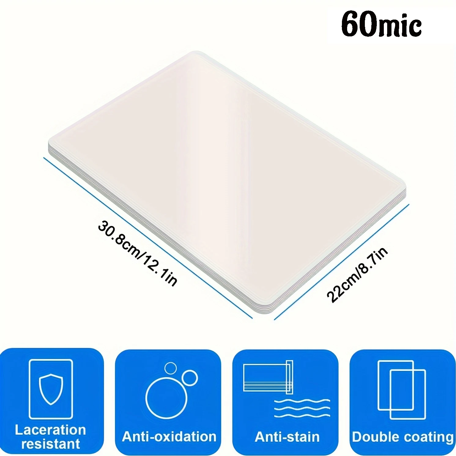 60 Mic A4 Size 100 Pack Thermal Laminating Pouches, 8.3x11.7 Inches Laminating Sheets, for Ultra Clear, Glossy, Hold Heat Seal
