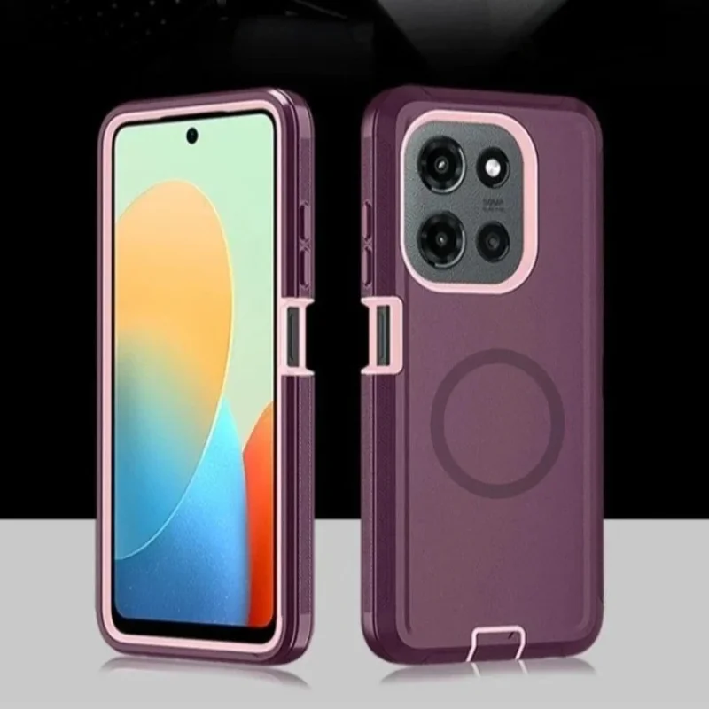 Heavy Armor Rugged PC Magnetic Case For Motorola Moto G Edge