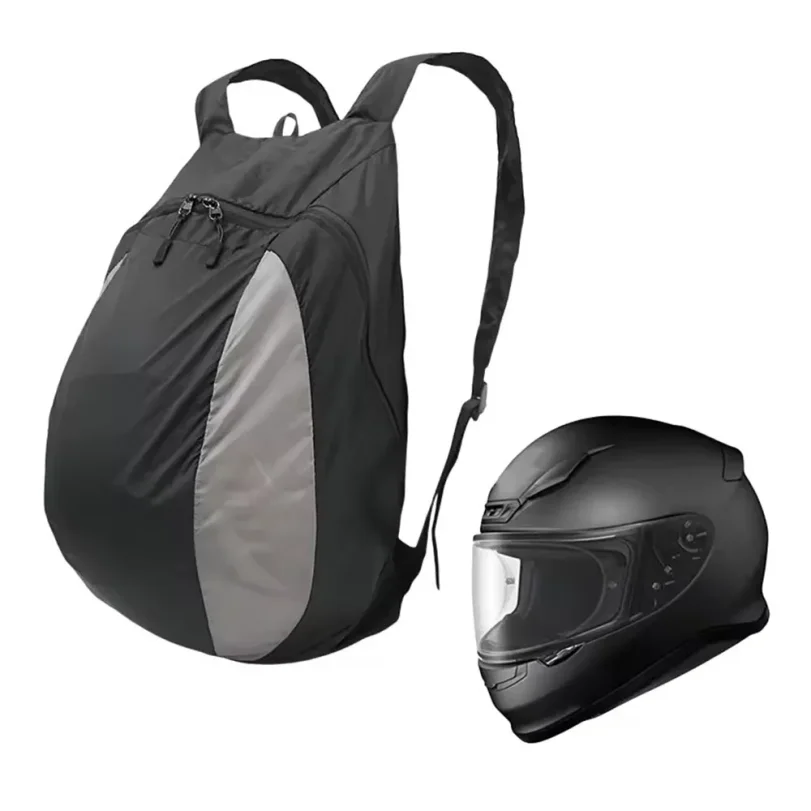 Motorcycle riding helmet backpack, outdoor cycling and mountaineering helmet storage bag, hiking backpack folding storage design