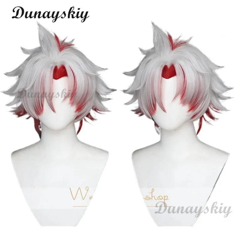 Scar Cosplay Wig New Game Wuthering Waves Red White Adult Halloween Carnival Uniform Christmas Prop