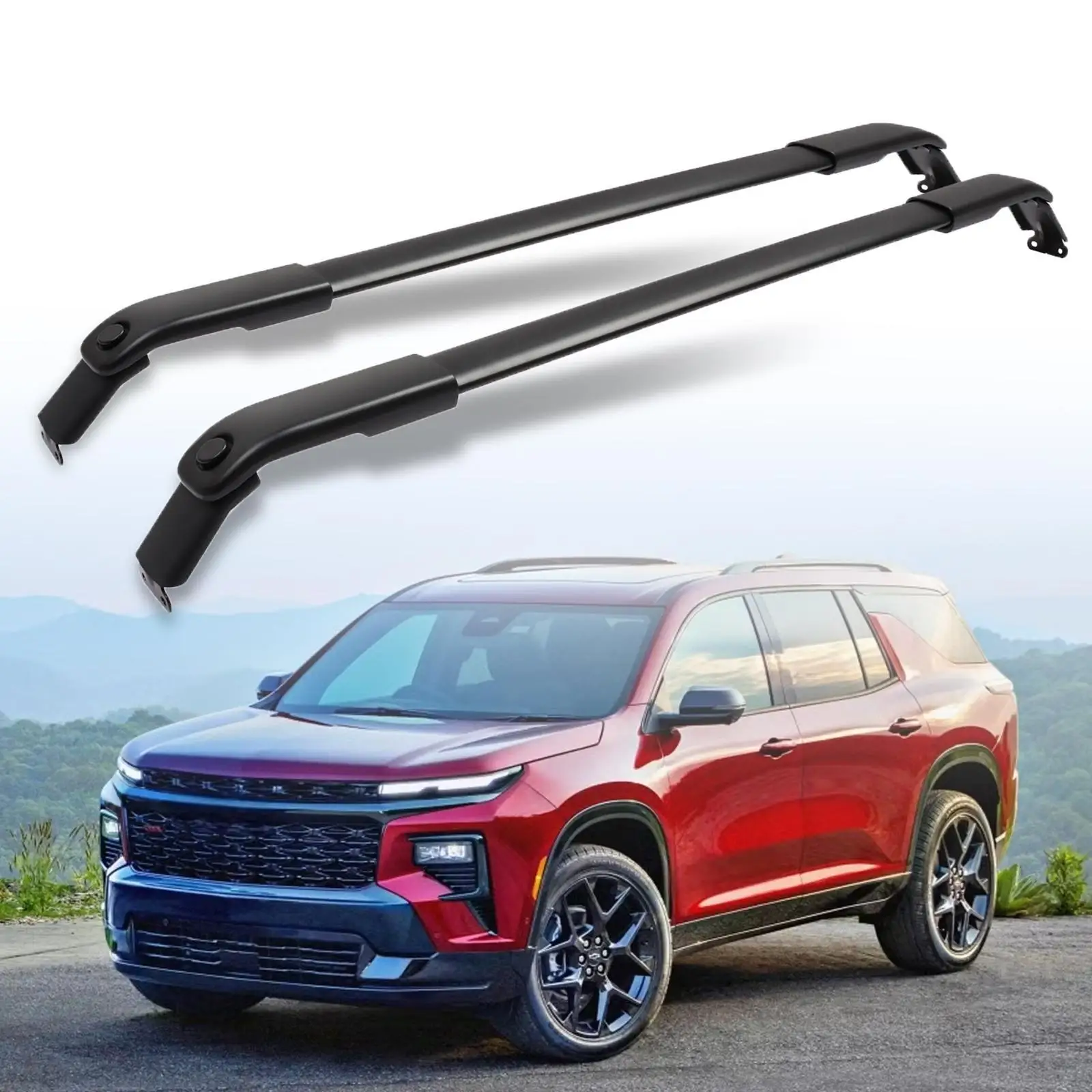 

Black Roof Rack Cross Bars Fit for Chevy Traverse 2022-2024 Aluminum Accessories