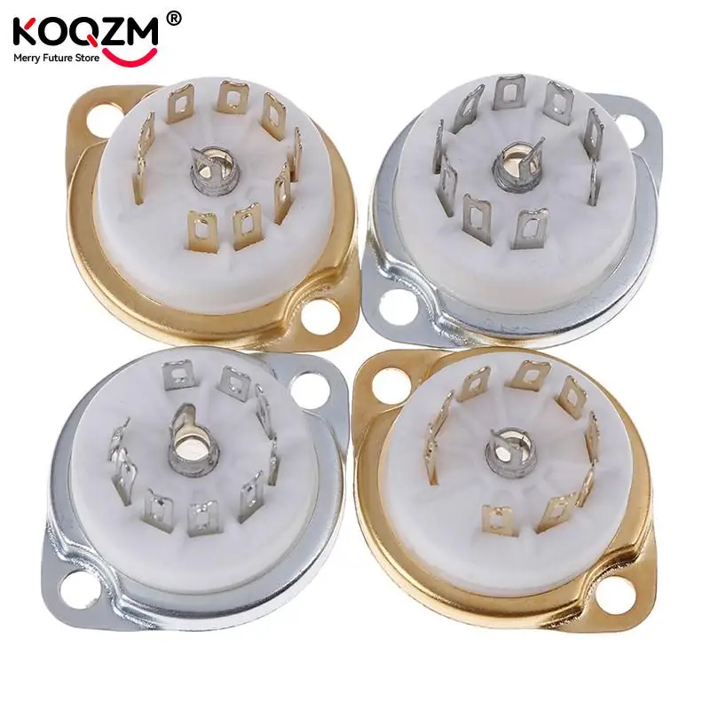 1pc Ceramic 9pin GZC9-F-G PCB MOUNT Tube Socket FOR 12AX7 12AT7 12AU7 6DJ8 ECC82 5670 6922 Hifi Audio Vintage AMP DIY