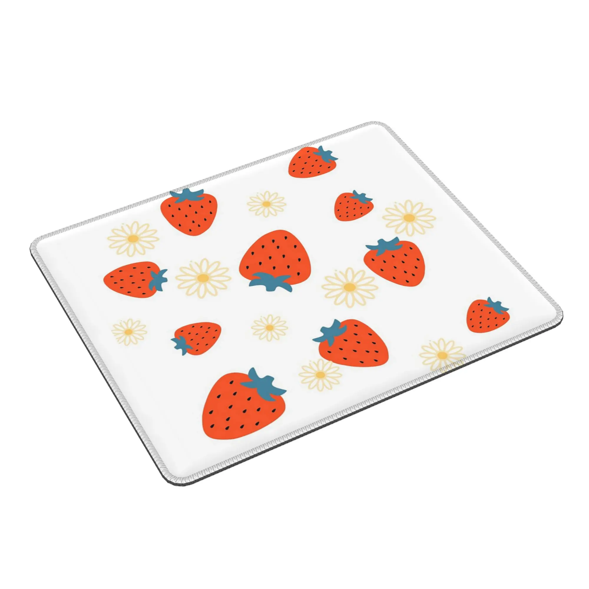 Strawberry And Daisy Cartoon Pattern Mouse Pad Computer Keyboard Mouse Mat Gamer PC Laptop Desk Mat Office Table Mats