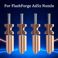 New Upgraded Bimetallic Nozzle For Flashforge AD5X Hardened Steel Hotend Nozzles 0.25/0.4/0.6/0.8mm 3D Printer Replacement Parts