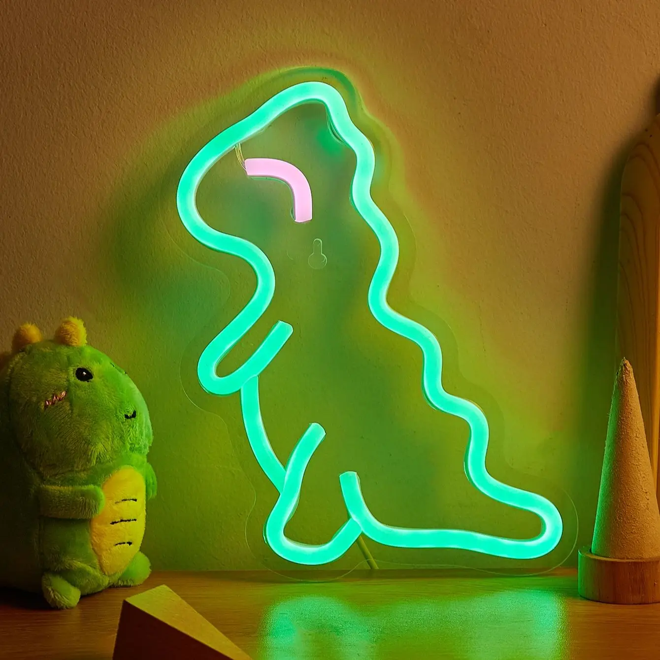 تشي شراء LED النيون ديناصور USB بالطاقة النيون علامات ضوء الليل ثلاثية الأبعاد جدار الفن غرفة نوم غرفة المعيشة مصباح ديكور علامات