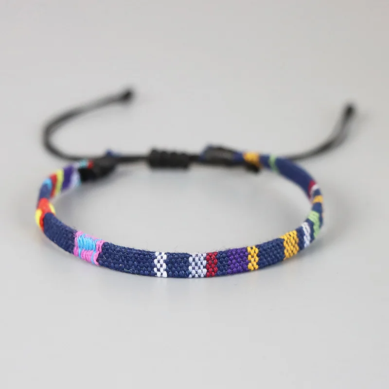 Bohemian Weave Cotton Friendship Bracelet Multi-colored Braided Ethnic Bracelets Handmade Jewelry for Women Men Boho Bracelet