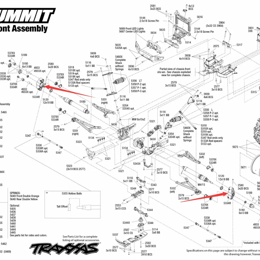 Front/Rear Alum Steering Block Knuckle Axle Carriers W/Bearing #5334 For RC Car Traxxas 1/10 E-REVO SUMMIT E-MAXX REVO