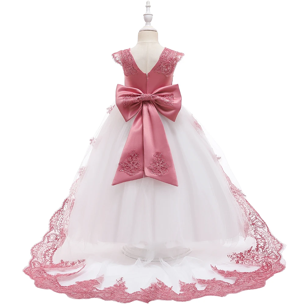 PLBBFZ Summer Girls Dress White Kids Christmas Clothes Children Long Princess Party Wedding Evening Clothing 10 12 Y Vestidos