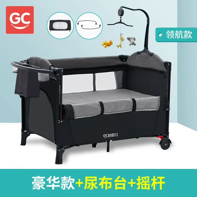 Wholesale Movable Splicing Large Bed Foldable Baby Crib Portable Newborn Bedside Bed Baby Rocking Bed