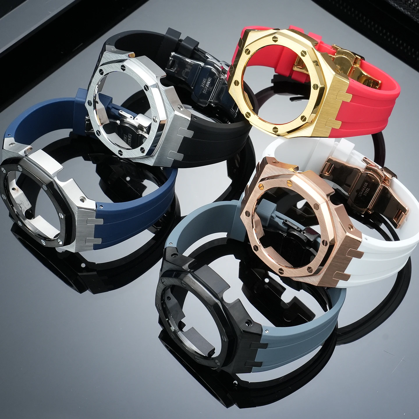Farmhouse Oak Special Edition Metal Octagonal Case and Band for G-SHOCK Casio GM2100, GA2100, GBM-2100, GA-B2100