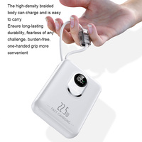 10000mAh Portable PowerBank Large Battery Fast Portable Charge Power Bank Built-in Cables For iPhone Samsung Xiaomi