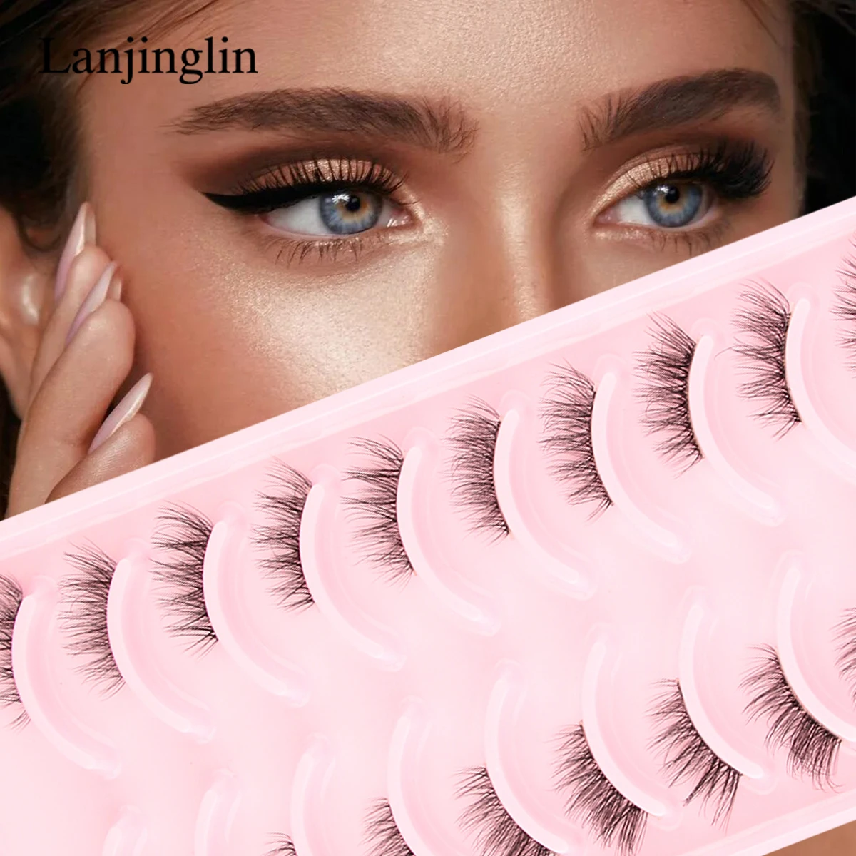 10 Pairs Natural Manga Lashes Soft Eyelashes Thick False Eyelashes Manga Eyelashes Daily Dating Makeup Eyelashes Lashes Wispy