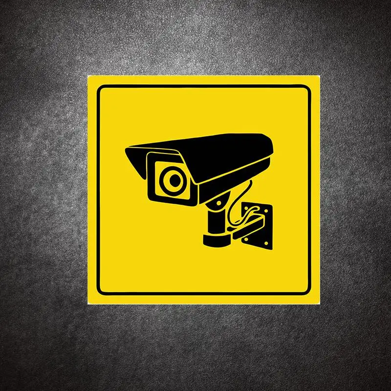 1Pcs Wall Art Decor Video Surveillance Warning PVC Plaque Retro Garage Wall Decoration For Restaurant Cafe Bar Club Accessories