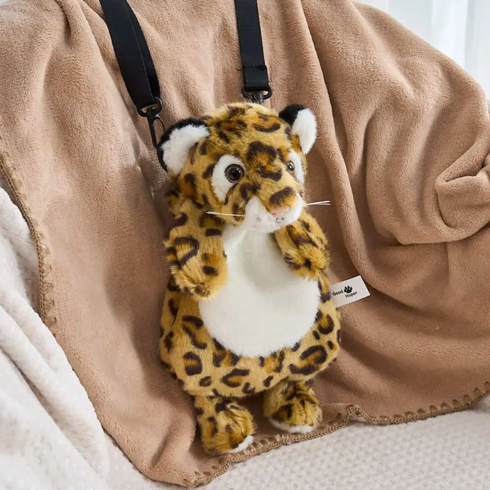 Lindo Animal relleno mochila de felpa Panda Tigre bolso de hombro de felpa ajustable simulación de dibujos animados bolso cruzado de felpa bolso para niños