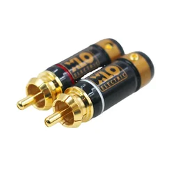 4pcs XLO RCA Plug Copper Gold-plated RCA Plug Connector HiFi Audio RCA Signal Cable Plugs