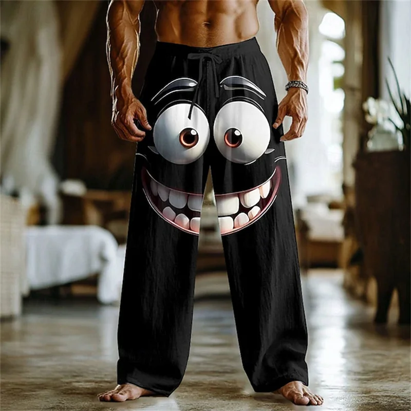 

Мужские повседневные брюки с 3D-принтом на заказ, новая модная модель для активного отдыха, прямой крой, свободный силуэт с завязками на талии