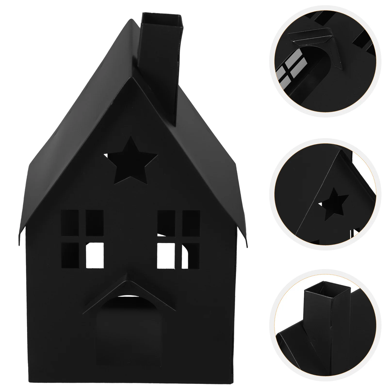 

House Shape Iron Holder Vintage Design Metal Candlestick Holder for Desktop Decor Candlestick Holders