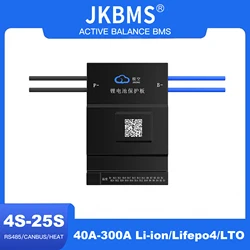 JkBms Active Balance Bms 4S 8S 12S 13S 14S 16S 17S 20S 24S Smart Bms Lifepo4 Li-Ion Lto Battery 40A 60A 80A 100A 150A 200A 300A