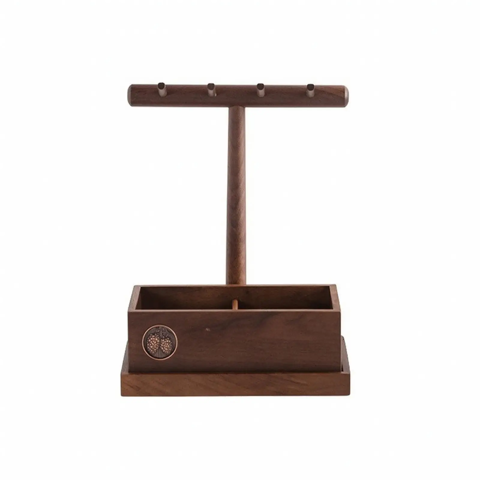organizer-da-scrivania-con-supporto-per-gioielli-in-legno-massello-marrone-scuro-multiuso-e-versatile-per-l'ingresso