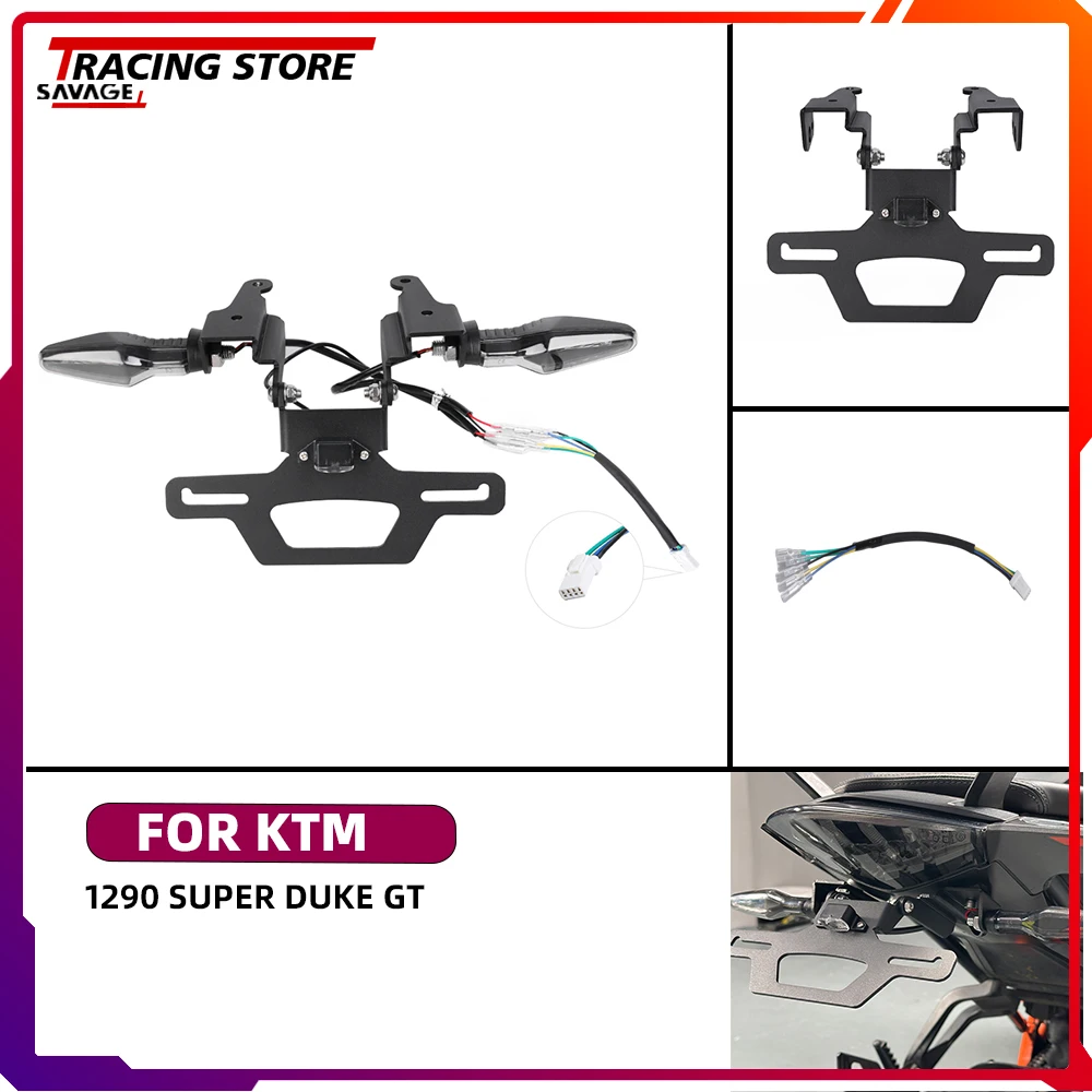 

Adjustable Foldable Rear Tail Tidy For 1290 Super Duke GT Fender Eliminator Kit License Plate Holder with Plate Light Adapters