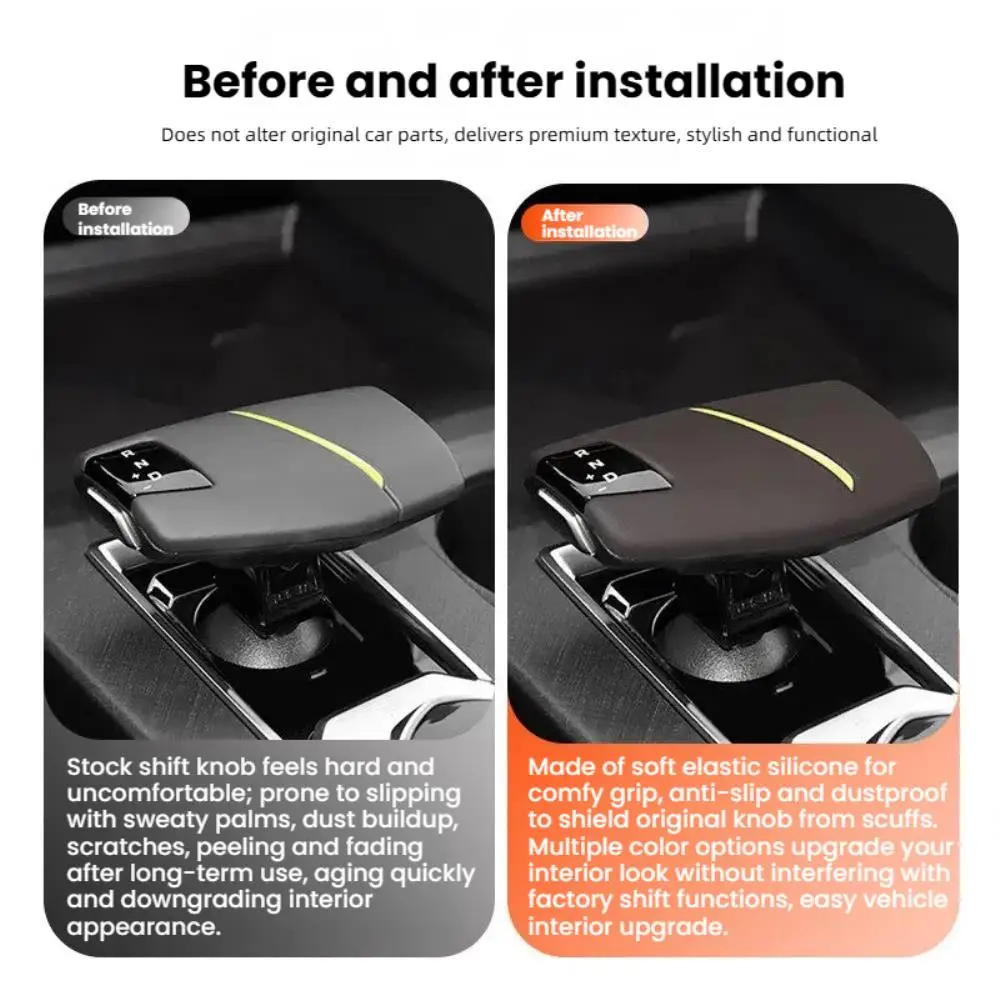 Car Upgrade For Changan CS75 PLUS 2022+ UNIV 2022+ Leather Gear Shift Knob Cover Anti Scratch Lever Protector Interior