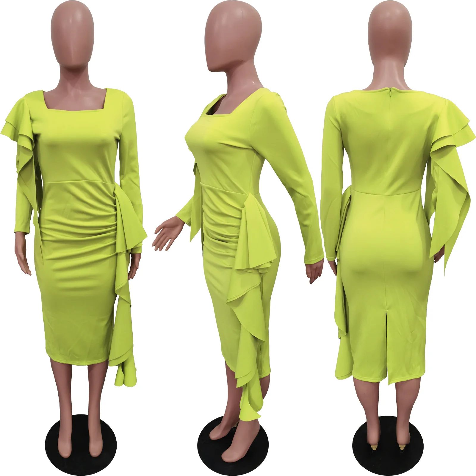 Gown Dress Women Long Dresses Ruffles Party Night Vestidos Streetwear Bodycon Club Elegant Splice Y2k High Waist Wrap Hip 2025