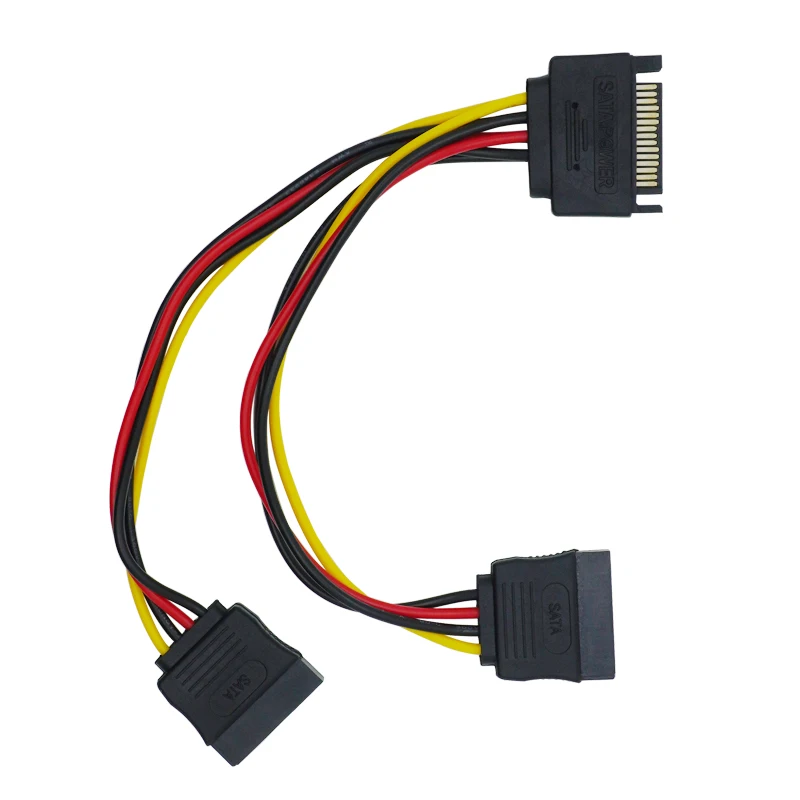 

15Pin SATA Male To 2 15Pin Female Power Cable For HDD hard disk Drive HDD Splitter Connector 1 To 2 Extension Cable