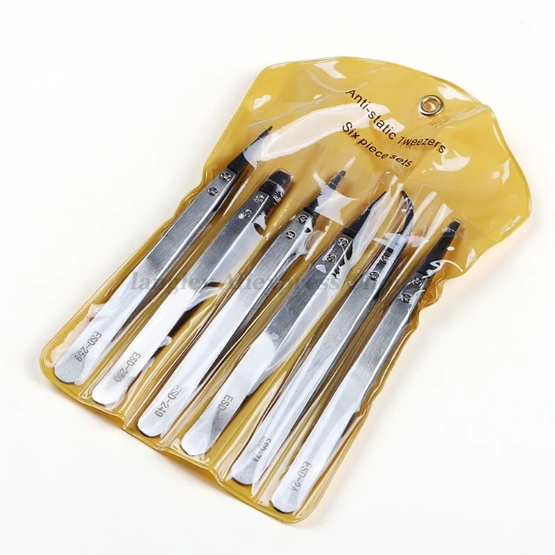 Watch Repair Installation Work Tweezers Straight Elbow Handle Stainless Antistatic Plastic Tweezers ESD-259 ESD-259A ESD-7A/250