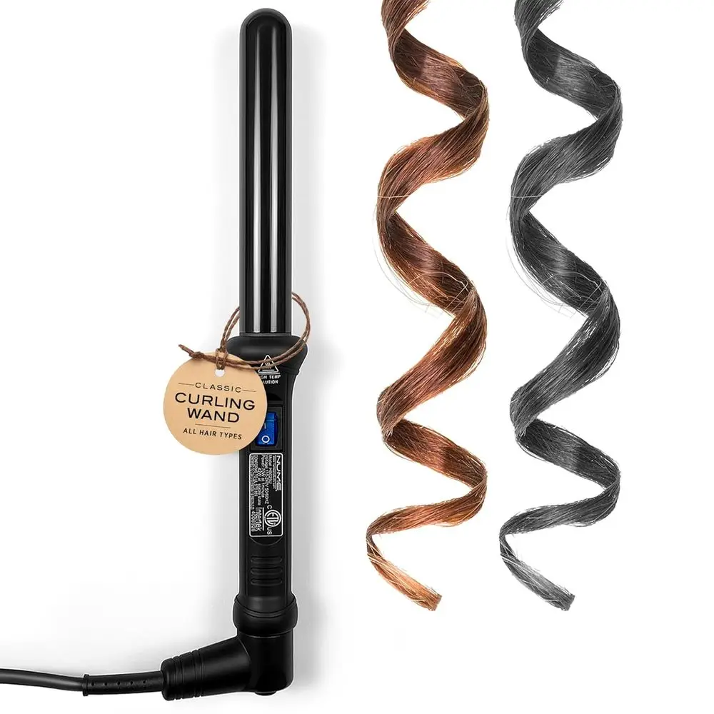 Tourmaline 25mm Curling Wand with Negative Ion and Infrared Heat for All Hair Types