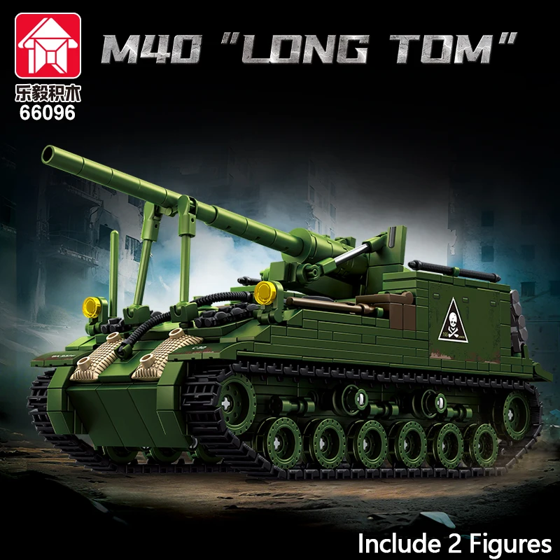 Segunda guerra mundial exército dos eua m40 155mm autopropelido 'long tom blocos de construção brinquedos tijolos modelo militar kits adultos crianças presentes de aniversário